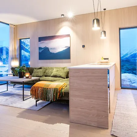 Alpstuga New Luxury Cabin Near Henningsvaer Front Row Lyngvaer Lodges Kleppstad