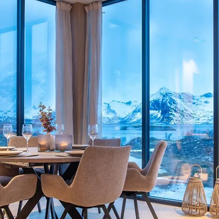 New Luxury Cabin Near Henningsvaer Front Row Lyngvaer Lodges Kleppstad